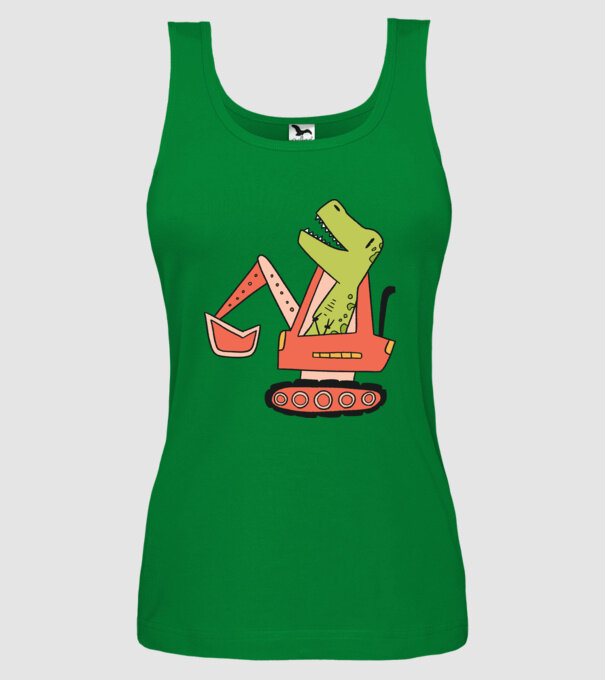 Excavator dinozaur model verde pe tricou