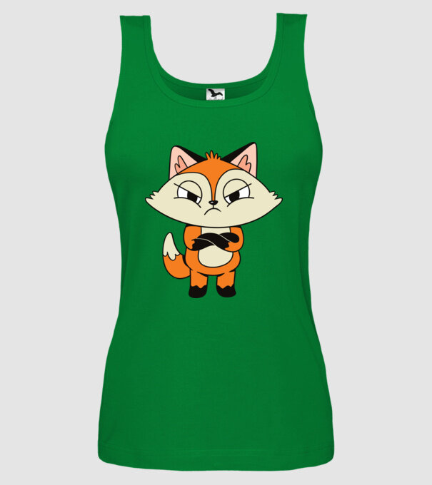 Vulpe furioasă model verde pe tricou