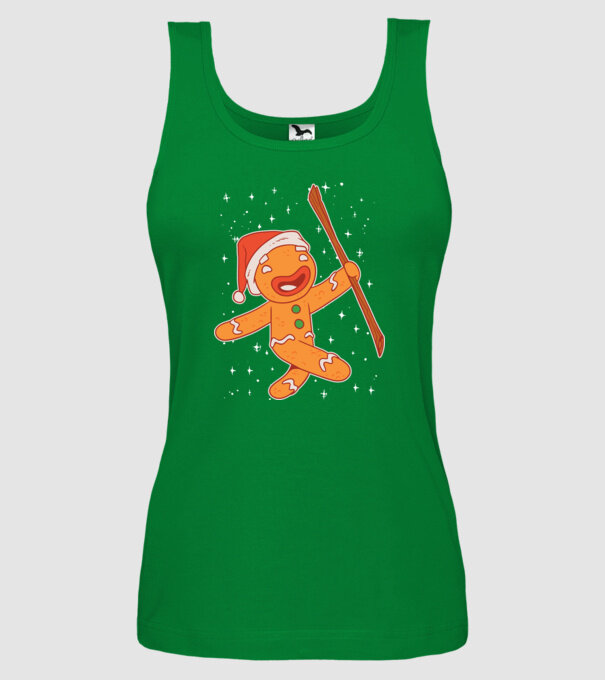 Turtă dulce Moș Crăciun tricou model verde pe tricou