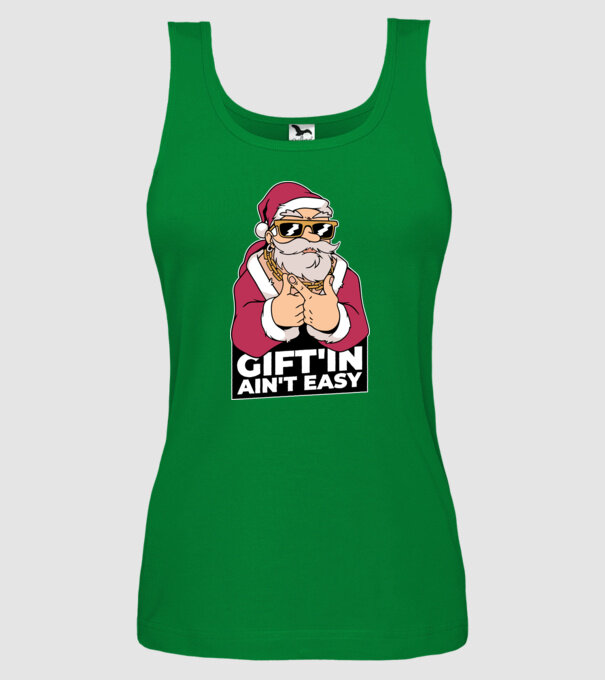 Moș Crăciun Gangster - tricou amuzant Crăciun model verde pe tricou