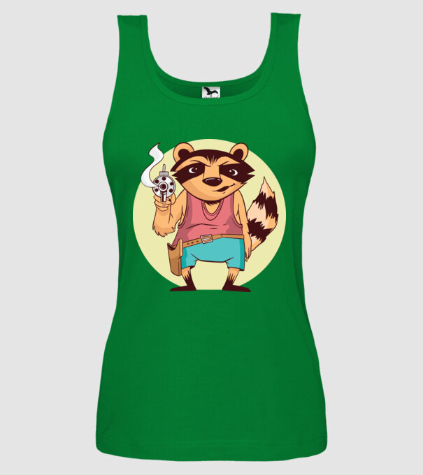 Raton cu armă model verde pe tricou