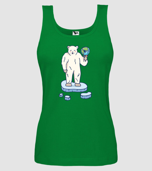 Topirea gheții cu urs polar model verde pe tricou