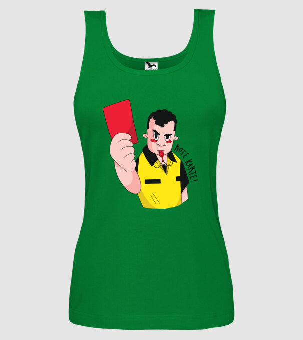 Cartonaș roșu model verde pe tricou