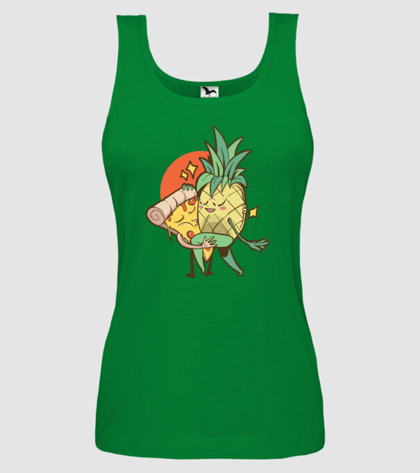 Pizza Ananas Dans model verde pe tricou