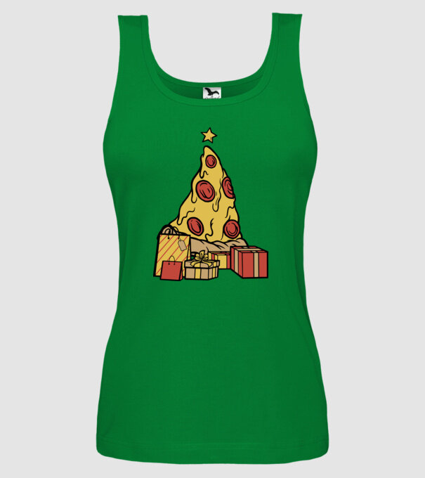 Pizza pom de Crăciun model verde pe tricou