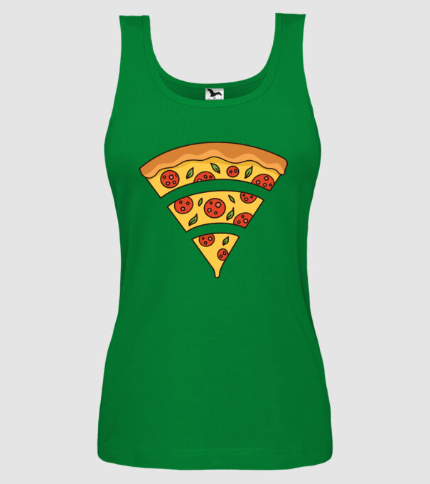 Felie de pizza Wifi model verde pe tricou
