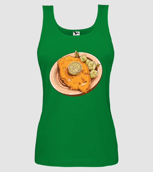 Șnițel vienez Wiener Schnitzel model verde pe tricou