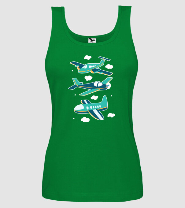Avioane model verde pe tricou
