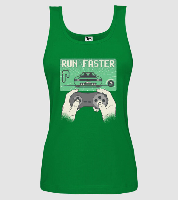 Retro gamer Outrun model verde pe tricou