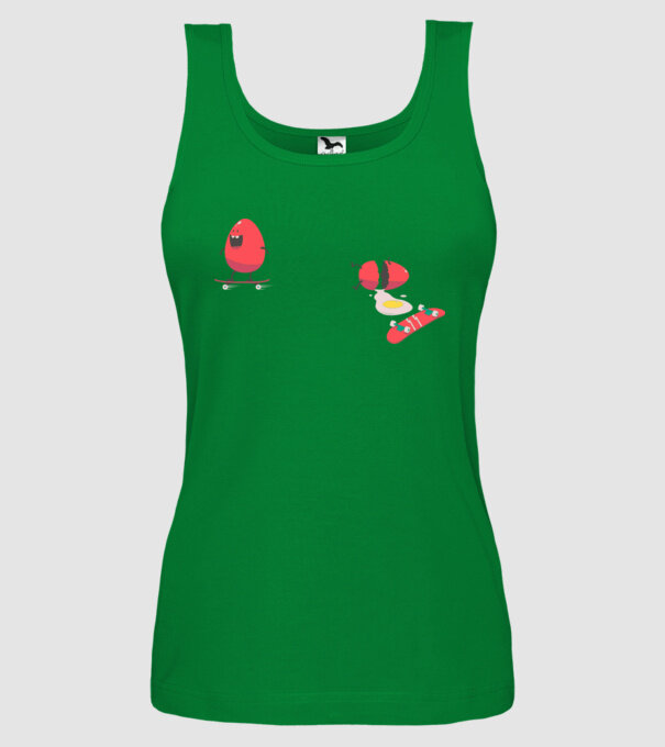 Skateboard Eggs model verde pe tricou