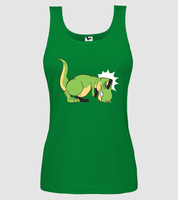 T-rex Push-up model verde pe tricou