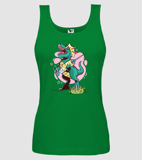 T-rex Vaccin model verde pe tricou