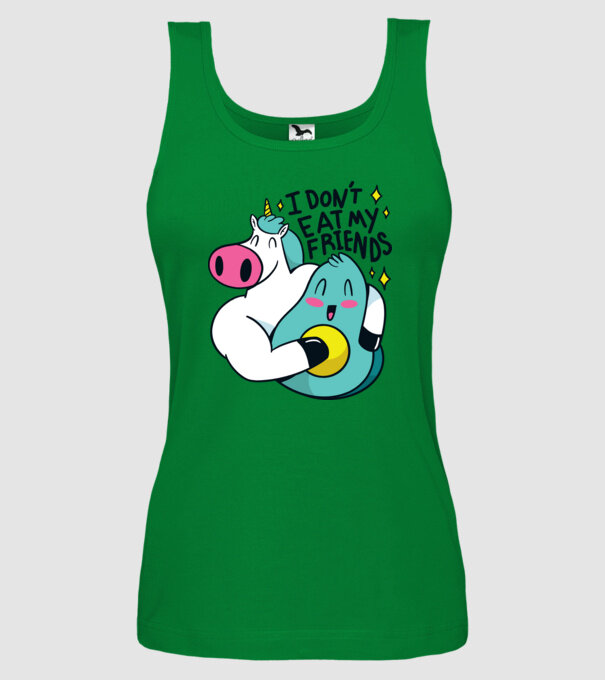 Unicorn Avocado Prietenie model verde pe tricou