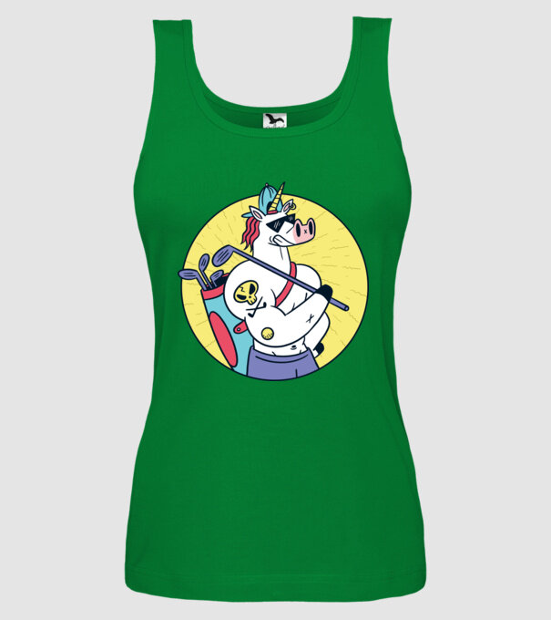 Unicorn Golf model verde pe tricou