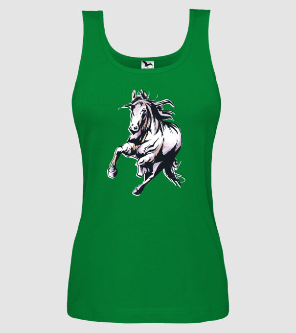 Cal alergând Tricou pentru călăreți model verde pe tricou
