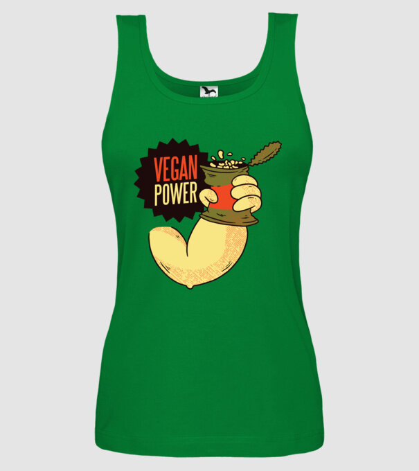 Putere vegan model verde pe tricou