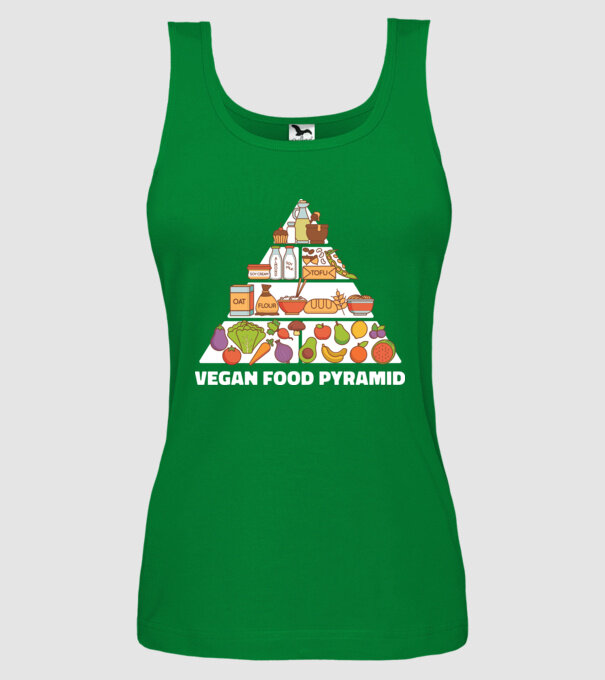 Piramidă vegan model verde pe tricou