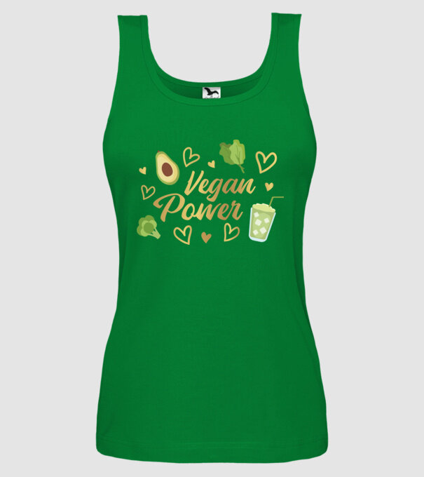 Vegan Power tricou vegan model verde pe tricou