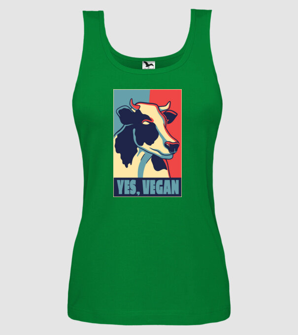 Yes, Vegan model verde pe tricou