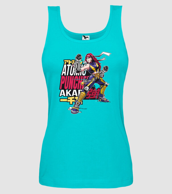 Anime fată Războinic model turcoaz pe tricou