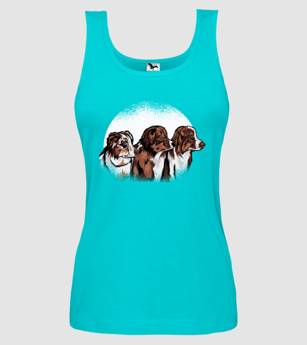 Câine ciobănesc Australian model turcoaz pe tricou