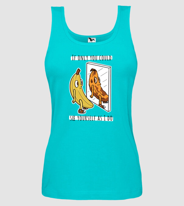 Oglindă Banană model turcoaz pe tricou