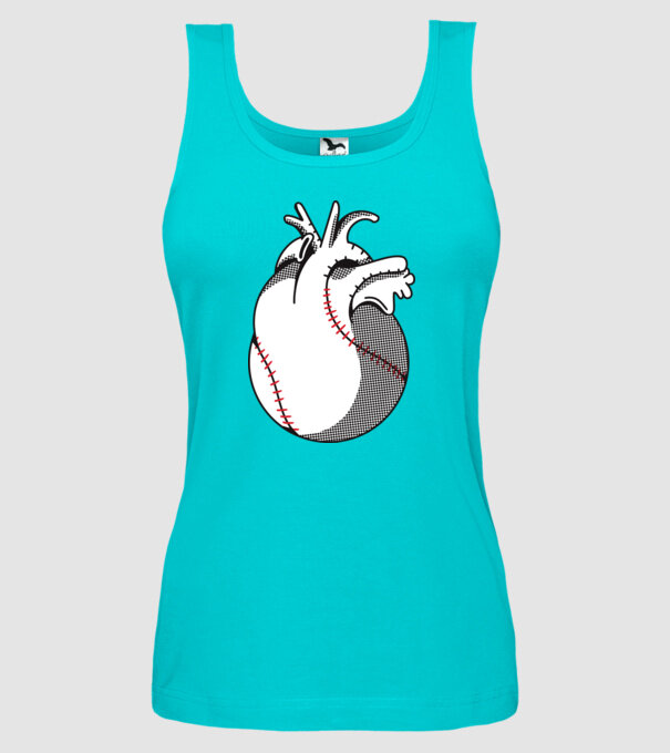 Inimă Baseball model turcoaz pe tricou