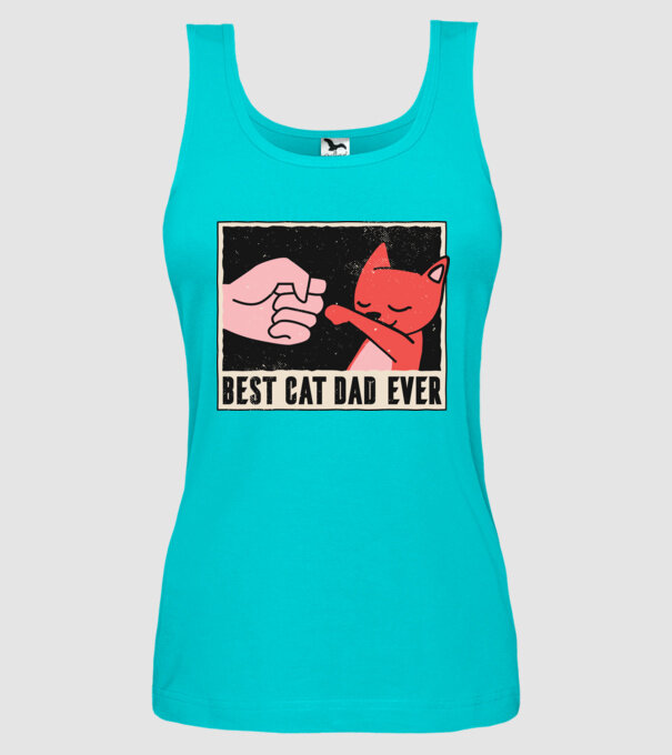 Best Cat Dad Ever - Cel mai bun stăpân de pisică model turcoaz pe tricou