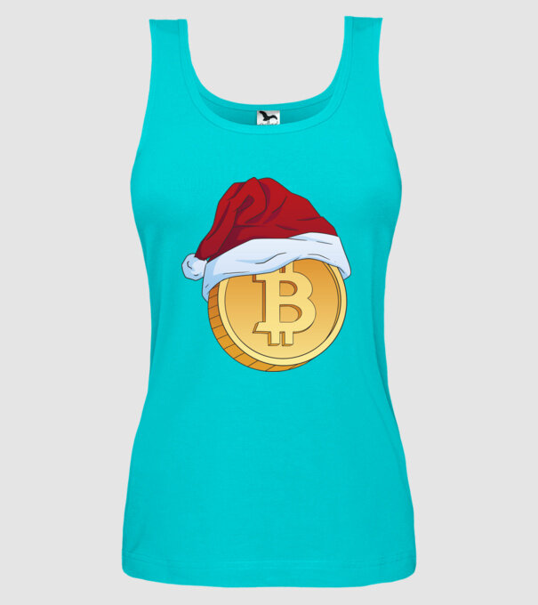 Crăciun Bitcoin model turcoaz pe tricou