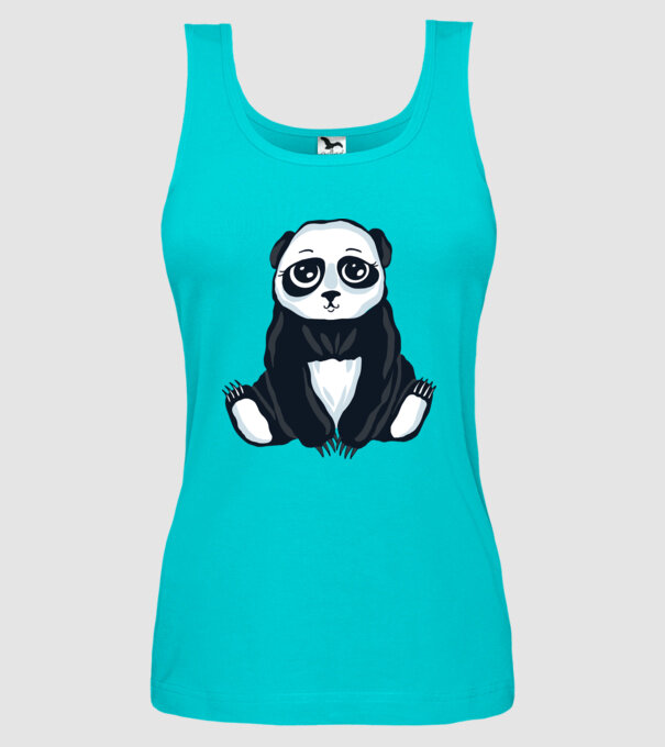 Panda drăguț model turcoaz pe tricou