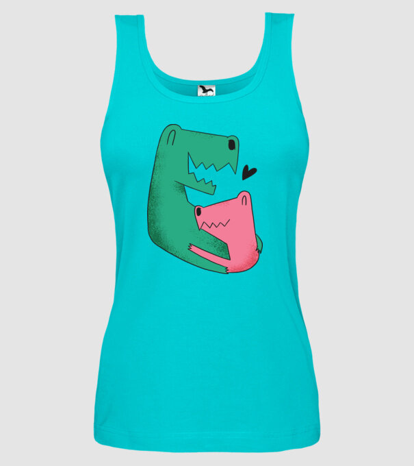 Dinozaur Tată Fiu model turcoaz pe tricou
