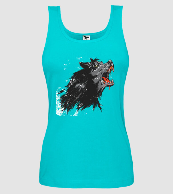 Urlet de lup model turcoaz pe tricou