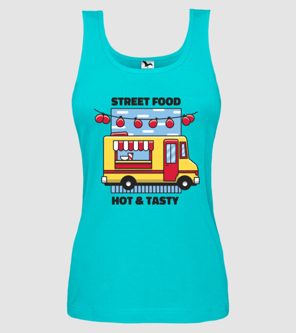 Foodtruck model turcoaz pe tricou