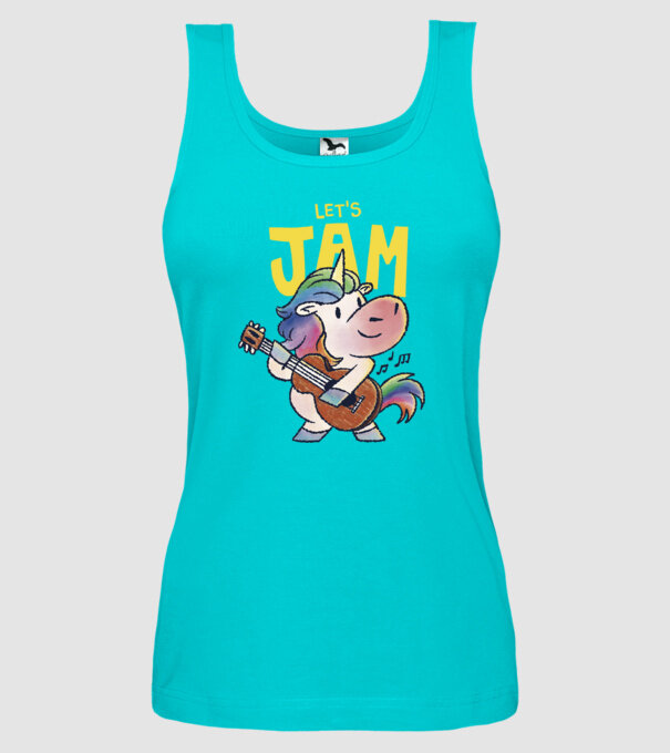 Unicorn cu chitara model turcoaz pe tricou