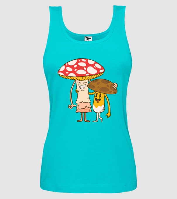 Familie Ciuperci model turcoaz pe tricou