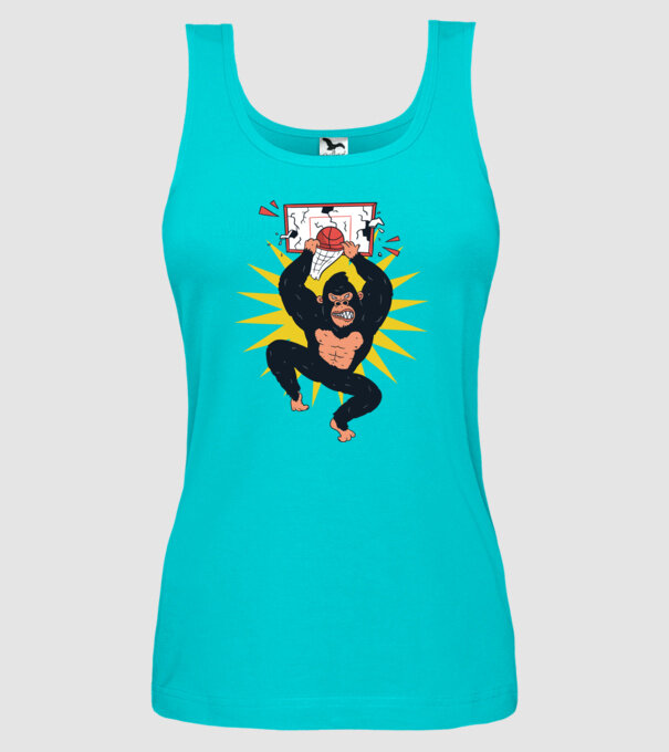 Gorilă baschet model turcoaz pe tricou