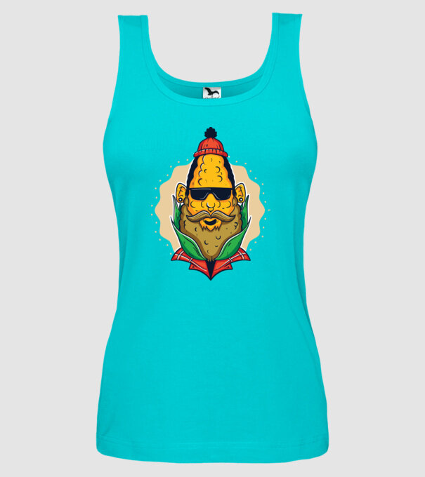 Hipster porumb model turcoaz pe tricou