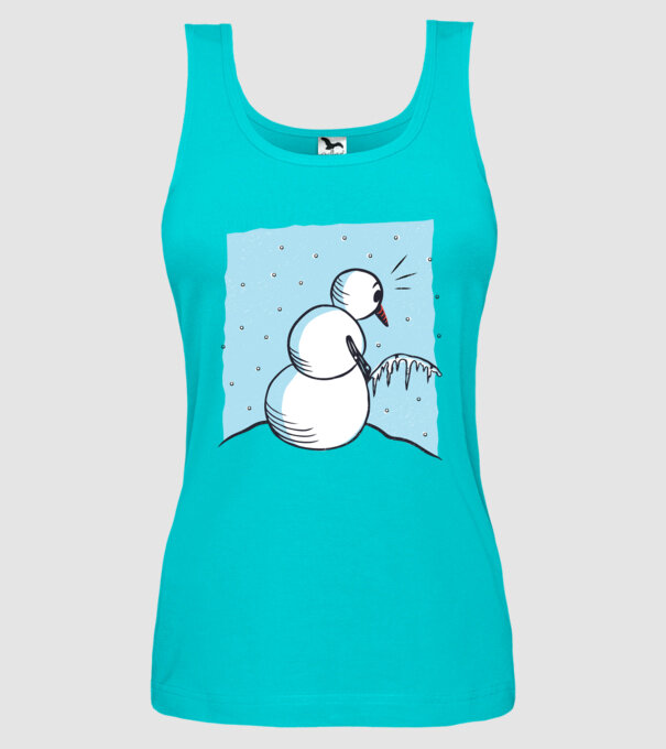 Om de zăpadă face pipi tricou amuzant model turcoaz pe tricou