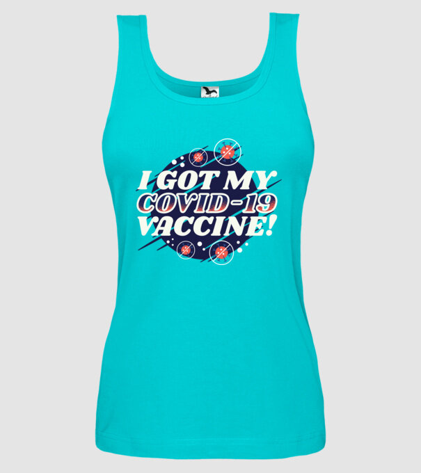 I got my Vaccine model turcoaz pe tricou