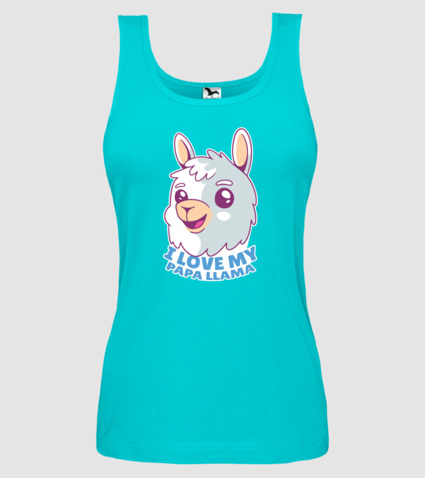 I Love My Papa Llama tricou drăguț cu lamă pentru bunicul model turcoaz pe tricou