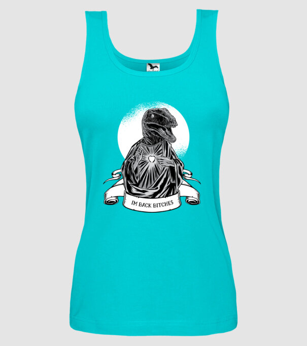 Iisus Raptor Dinozaur model turcoaz pe tricou