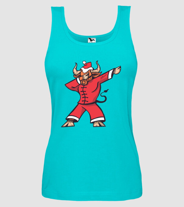 Taur de Crăciun DAB model turcoaz pe tricou