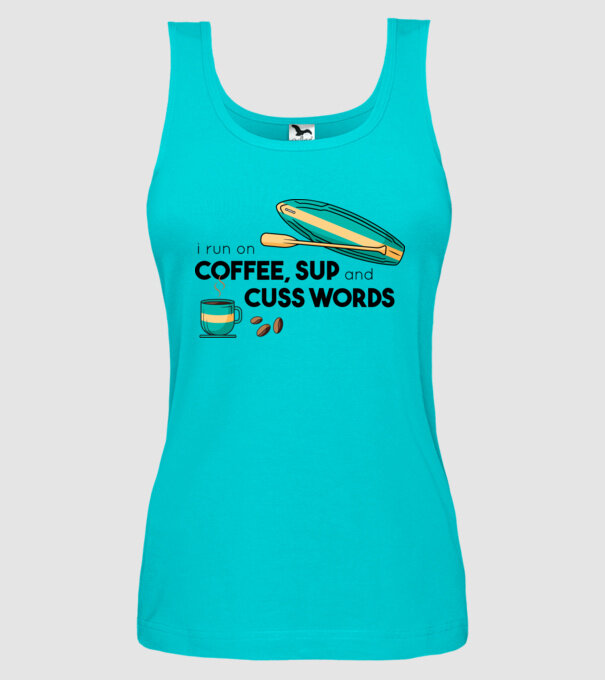 Cafea și SUP model turcoaz pe tricou