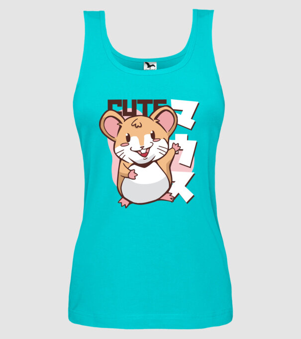 Șoarece Kawaii model turcoaz pe tricou