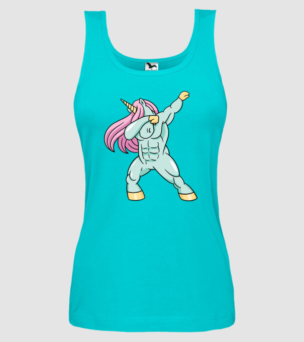 Unicorn Body Building DAB model turcoaz pe tricou