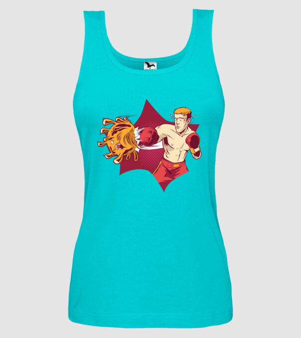 Coronavirus KO - Box model turcoaz pe tricou
