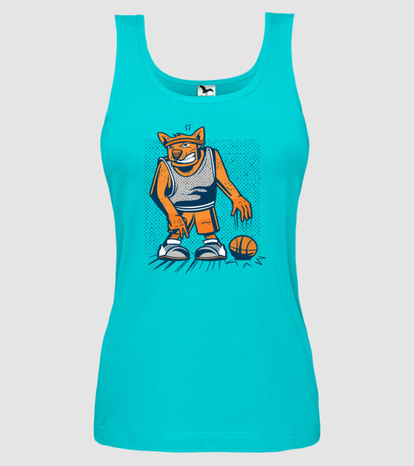 câine baschetbalist model turcoaz pe tricou