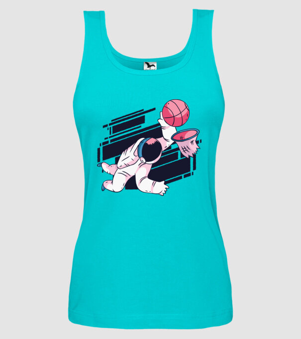 Astronaut Baschetbalist model turcoaz pe tricou