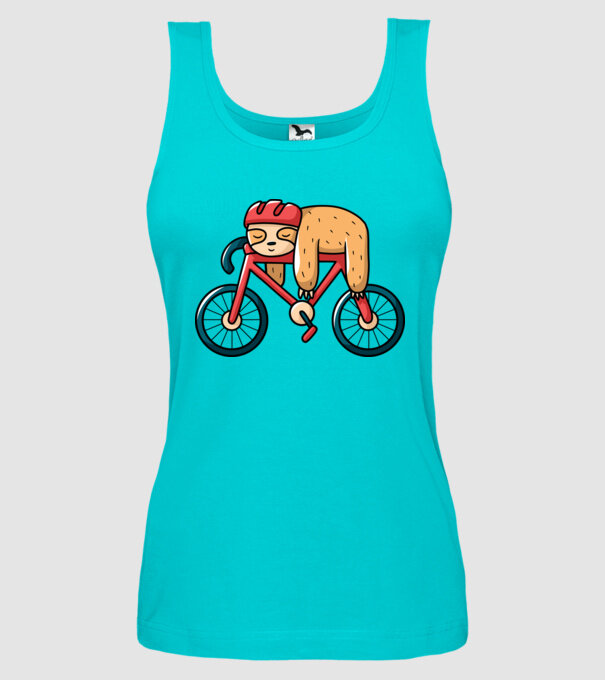 Leneș pe bicicletă model turcoaz pe tricou