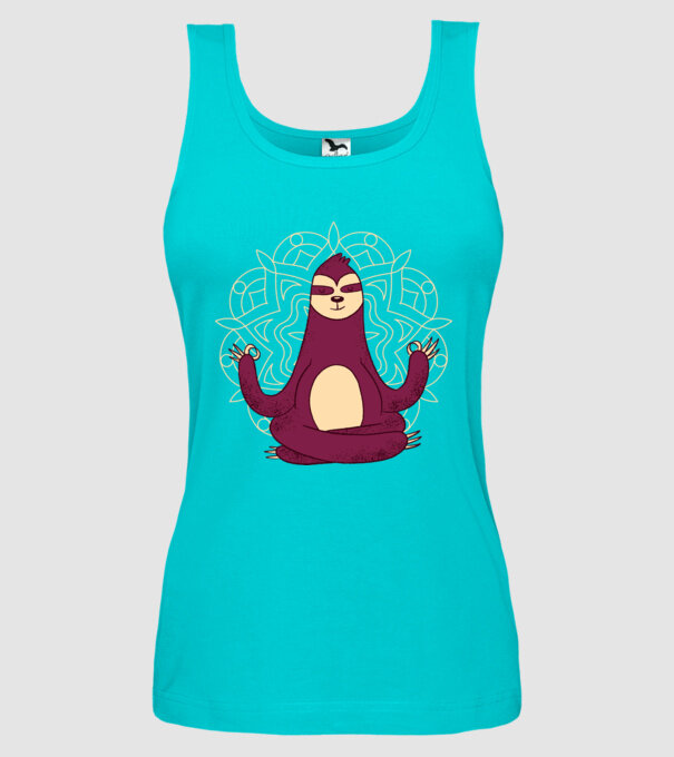 Leneș Meditație Yoga model turcoaz pe tricou
